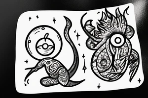 alien meditating tattoo idea