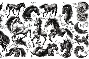 Horse, neo traditional, water, Chinese zodiac tattoo idea