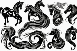 A horse with water in a neo traditional style with a Chinese feel tattoo idea