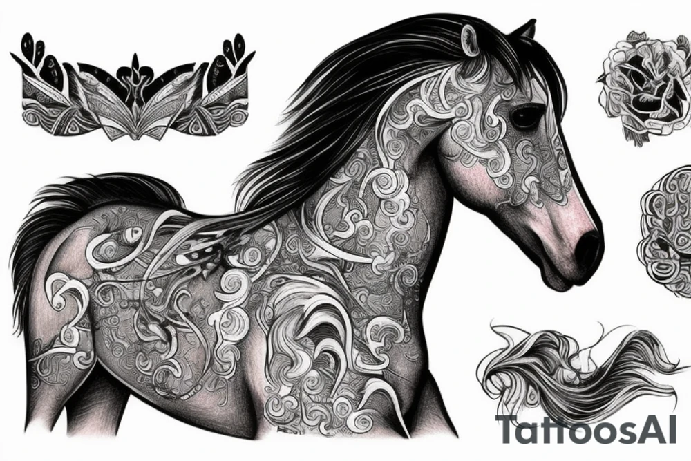 A horse with water tattoo idea