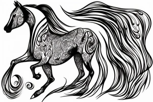 A horse with water tattoo idea