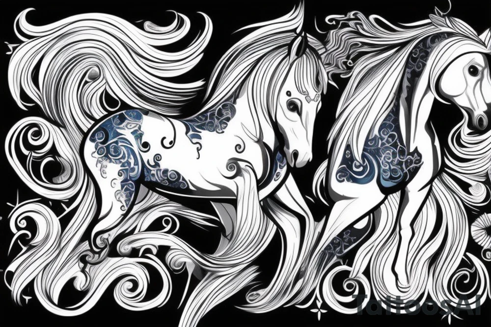 A horse with water tattoo idea