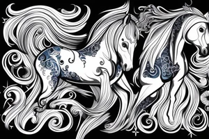 A horse with water tattoo idea