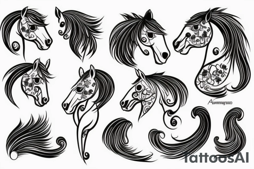 A horse with water tattoo idea