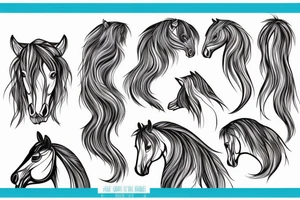 Horse with a mane that becomes water tattoo idea
