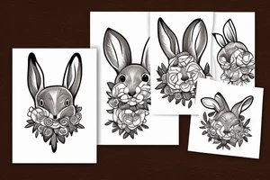 Wood rabbit tattoo idea