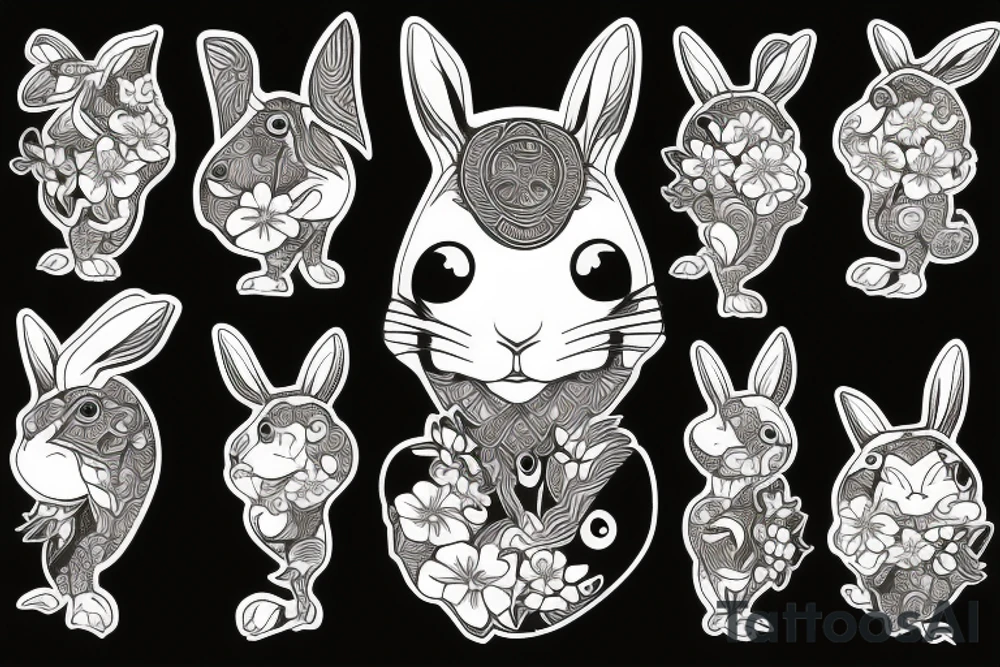 Wood rabbit tattoo idea