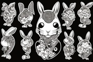 Wood rabbit tattoo idea