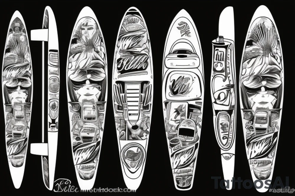 Van with surfbord tattoo idea