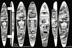 Van with surfbord tattoo idea
