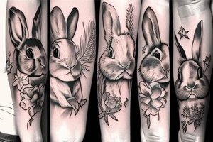 Wood rabbit tattoo idea