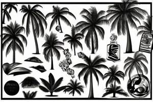 Sunset with palms tattoo idea