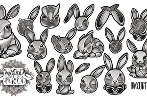 Wood rabbit tattoo idea