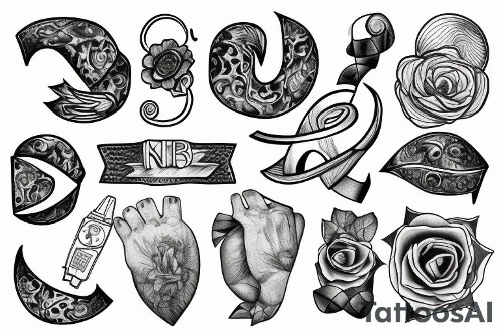 “LnR”with a semi colon mixed in tattoo idea