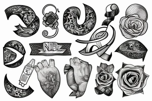“LnR”with a semi colon mixed in tattoo idea