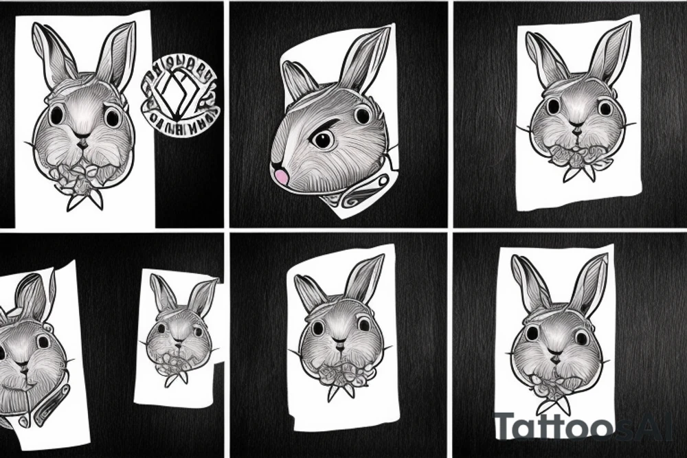 Wood rabbit tattoo idea