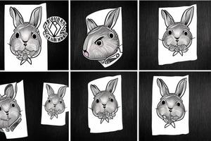 Wood rabbit tattoo idea
