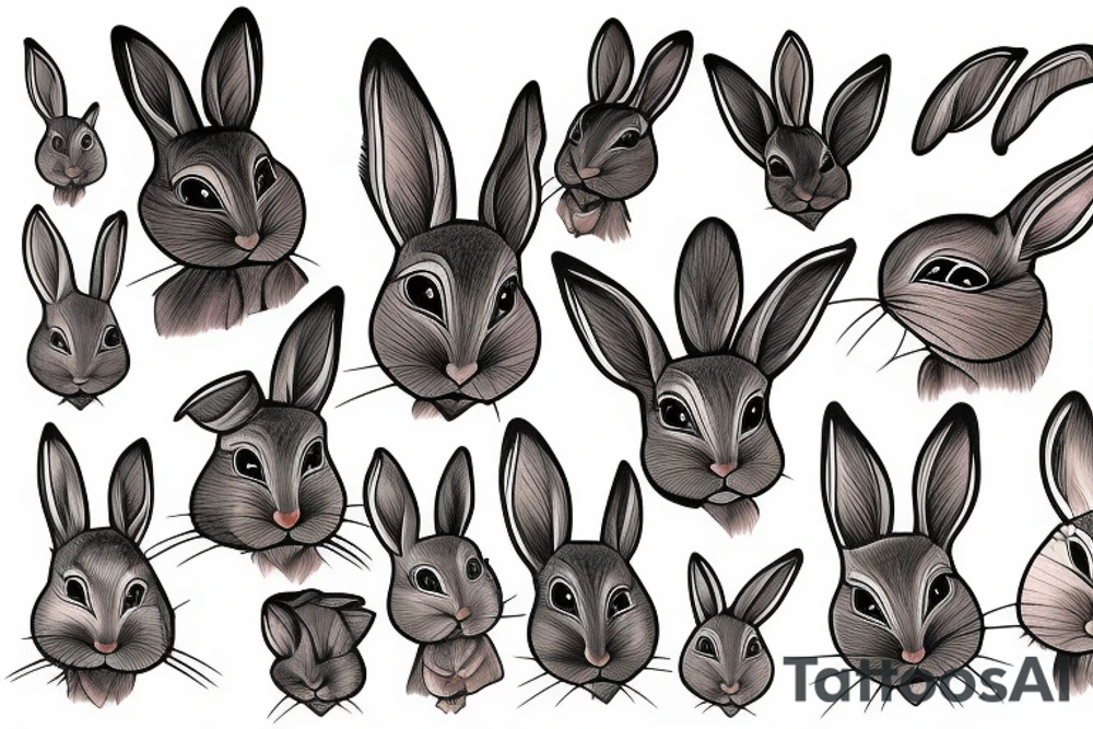 Wood rabbit tattoo idea