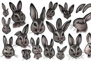 Wood rabbit tattoo idea