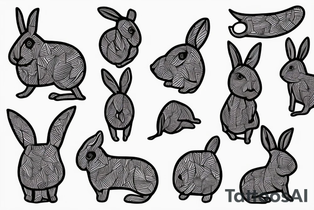 Wood rabbit tattoo idea