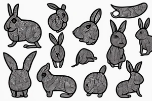 Wood rabbit tattoo idea