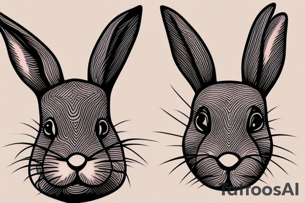 Wood rabbit tattoo idea