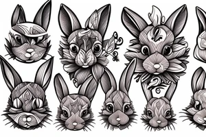 Wood rabbit tattoo idea