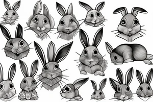 Wood rabbit tattoo idea