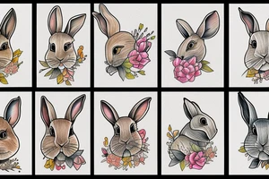 Wood rabbit tattoo idea