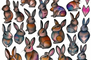 wood rabbit tattoo idea
