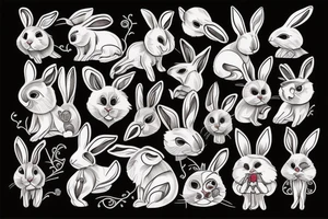wood rabbit tattoo idea