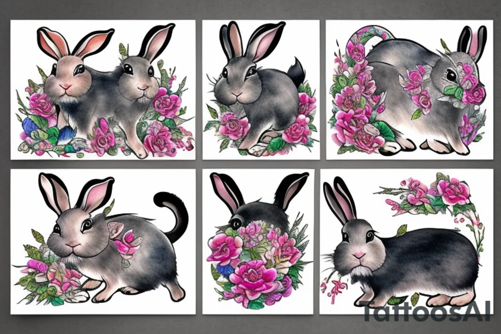 Chinese zodiac rabbit tattoo idea