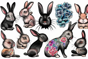 Chinese zodiac rabbit tattoo idea