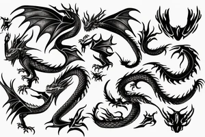 Dragon tattoo that starts at the back and goes over the shoulders to meet at the chest tattoo idea