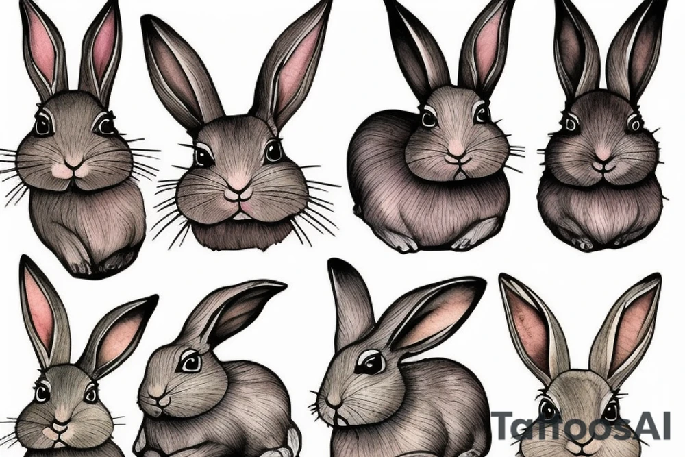 Rabbit, wood tattoo idea