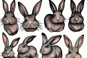 Rabbit, wood tattoo idea