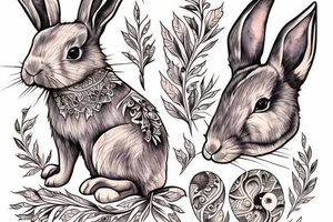 Rabbit, wood tattoo idea