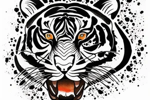 The head of a baby tiger that is playing in water tattoo idea