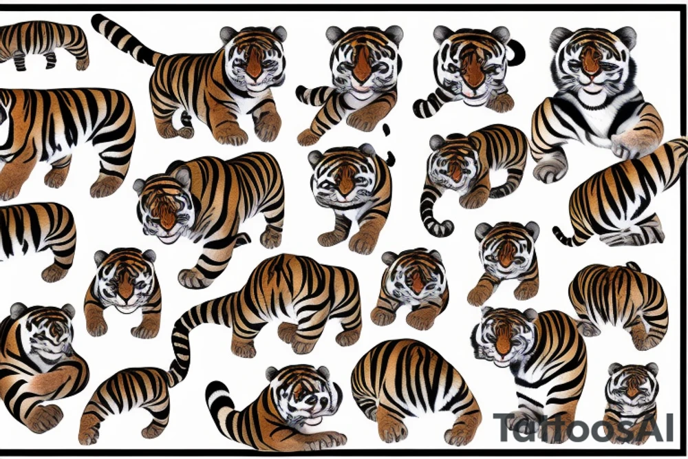 Baby tiger tattoo idea