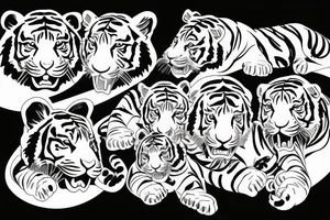 Baby tiger splashing in water tattoo idea