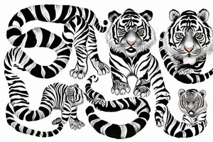 Baby tiger splashing in water tattoo idea