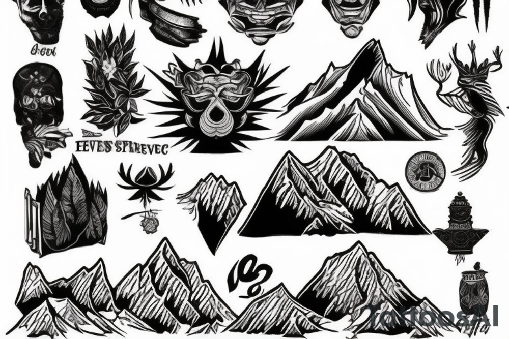 Everest mountain tattoo idea