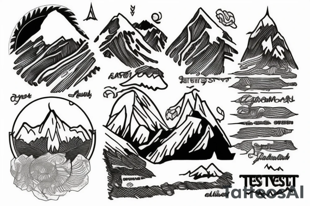 Everest mountain and climber tattoo idea