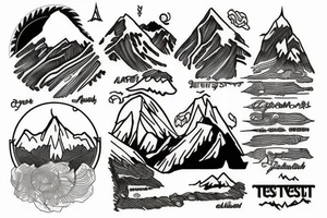 Everest mountain and climber tattoo idea