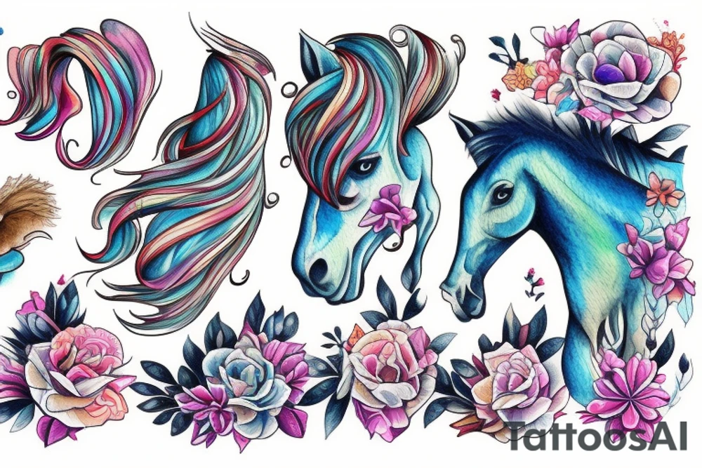 A horse running through water tattoo idea