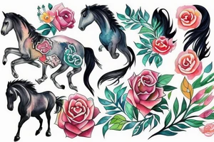 A horse running through water tattoo idea