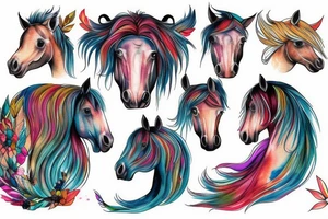 A horse head with a mane that is water tattoo idea