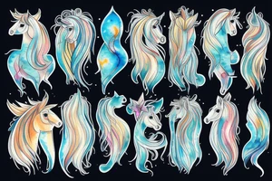 A horse with a mane like water tattoo idea