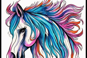 A horse with a mane like water tattoo idea