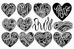 rihab name on a heart tattoo idea